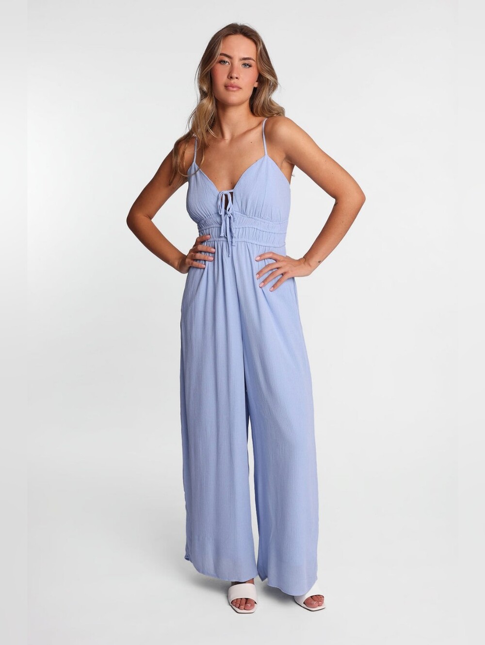 NWT Aeropostale Light Blue Spaghetti-Strap Wide-Leg Jumpsuit M cottagecore